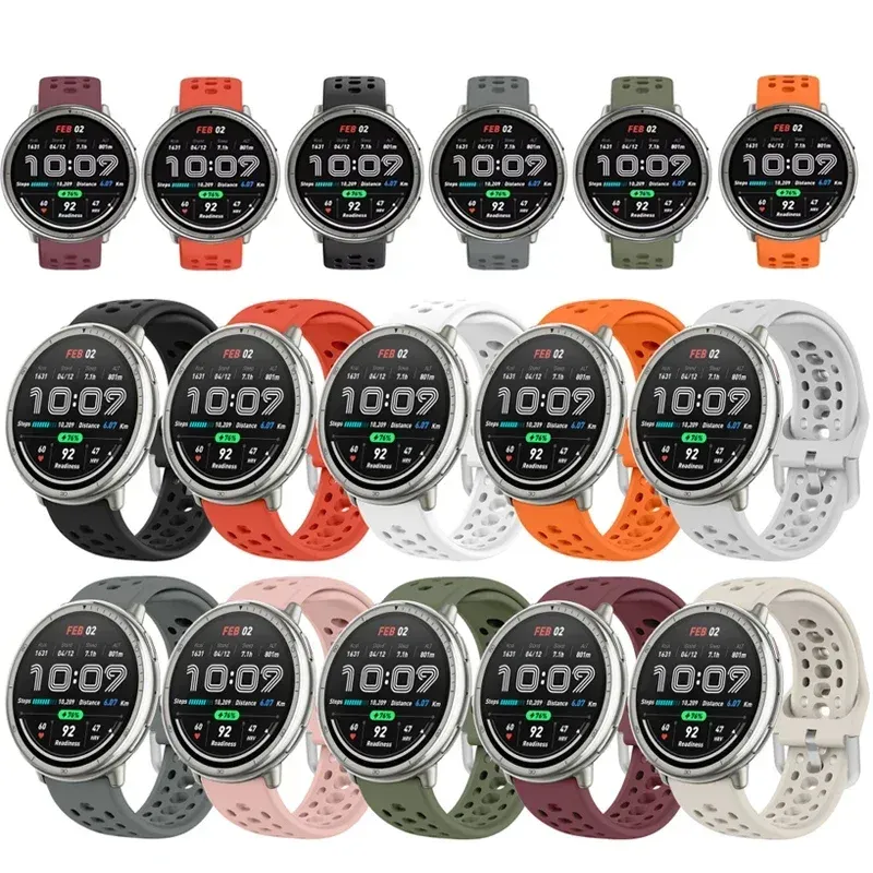 Bracelet silicone souple 20 et 22 mm Amazfit Xiaomi
