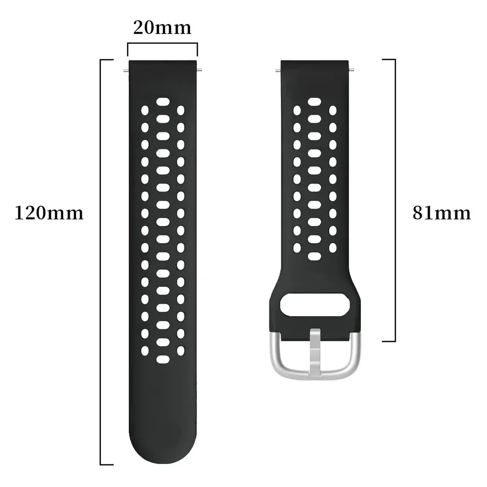 Bracelet silicone souple 20 et 22 mm Amazfit Xiaomi