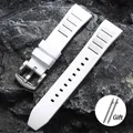 Bracelet silicone souple 20 et 22 mm Huawei Seiko – Couleur du bracelet BLANC