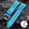 Bracelet silicone souple 20 et 22 mm Huawei Seiko – Couleur du bracelet BLEU CLAIR