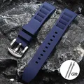 Bracelet silicone souple 20 et 22 mm Huawei Seiko – Couleur du bracelet bleu foncé