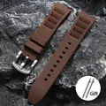 Bracelet silicone souple 20 et 22 mm Huawei Seiko – Couleur du bracelet Brun