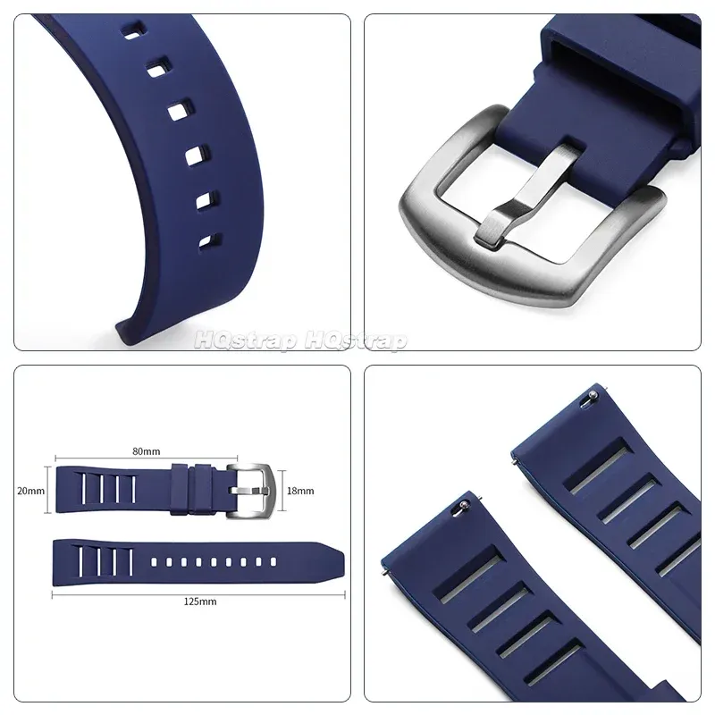 Bracelet silicone souple 20 et 22 mm Huawei Seiko