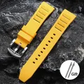 Bracelet silicone souple 20 et 22 mm Huawei Seiko – Couleur du bracelet Jaune