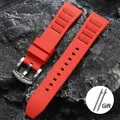 Bracelet silicone souple 20 et 22 mm Huawei Seiko – Couleur du bracelet Rouge