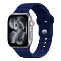 Bracelet silicone sport 38 à 49 mm pour Apple Watch – Couleur du bracelet Midnight Blue
