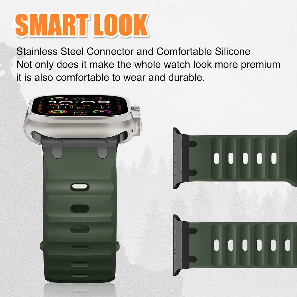 Bracelet silicone sport 44 à 49 mm pour Apple Watch
