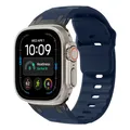 Bracelet silicone sport 44 à 49 mm pour Apple Watch – Couleur du bracelet midnight blue
