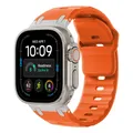 Bracelet silicone sport 44 à 49 mm pour Apple Watch – Couleur du bracelet orange
