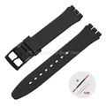 Bracelet silicone Swatch 12 à 20 mm coloré sport – Couleur du bracelet Black