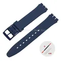 Bracelet silicone Swatch 12 à 20 mm coloré sport – Couleur du bracelet Dark Blue