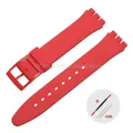 Bracelet silicone Swatch 12 à 20 mm coloré sport – Couleur du bracelet Red