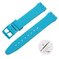 Bracelet silicone Swatch 12 à 20 mm coloré sport – Couleur du bracelet TurquoBlue