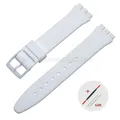 Bracelet silicone Swatch 12 à 20 mm coloré sport – Couleur du bracelet White
