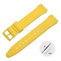 Bracelet silicone Swatch 12 à 20 mm coloré sport – Couleur du bracelet Yellow