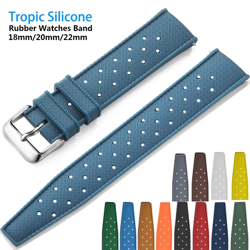 Bracelet silicone Tropic 18 à 22 mm