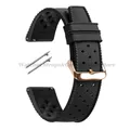Bracelet silicone Tropic 18 à 22 mm à dégagement rapide – Couleur du bracelet Black-RoseGold