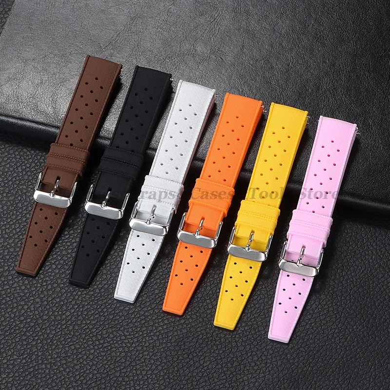 Bracelet silicone Tropic 18 à 22 mm à dégagement rapide