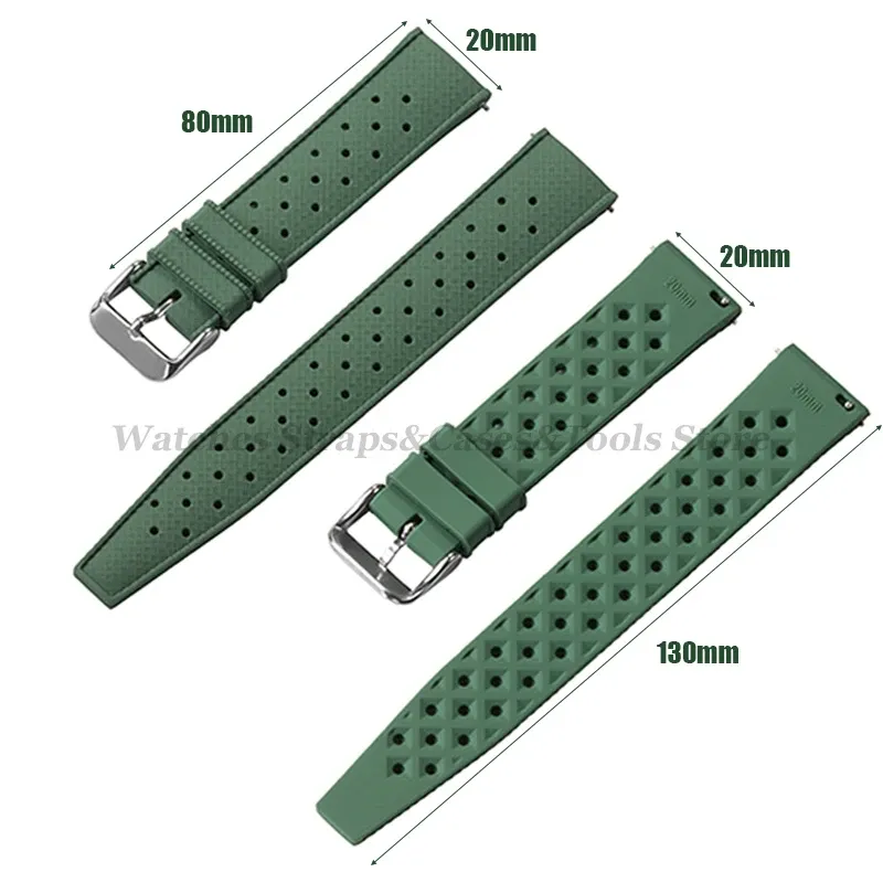 Bracelet silicone Tropic 18 à 22 mm à dégagement rapide