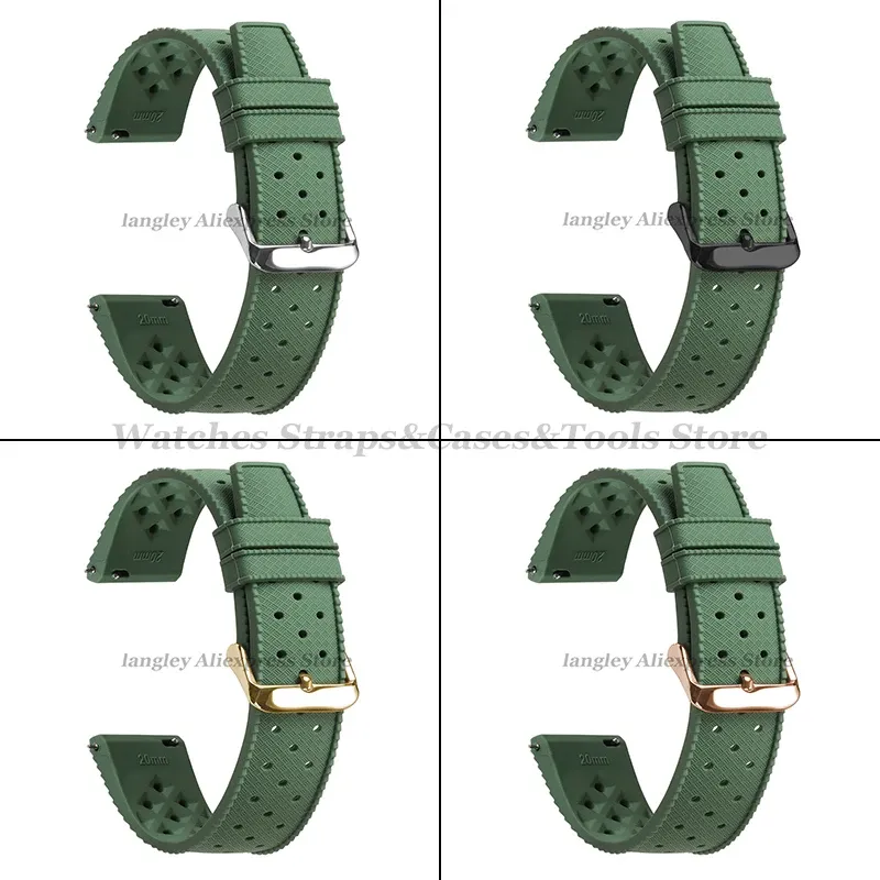 Bracelet silicone Tropic 18 à 22 mm à dégagement rapide