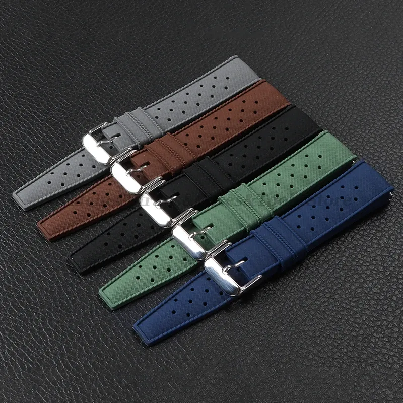 Bracelet silicone Tropic 18 à 22 mm à dégagement rapide