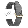 Bracelet silicone Tropic 18 à 22 mm à dégagement rapide – Couleur du bracelet Gray-Gold