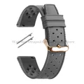 Bracelet silicone Tropic 18 à 22 mm à dégagement rapide – Couleur du bracelet Gray-RoseGold