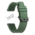 Bracelet silicone Tropic 18 à 22 mm à dégagement rapide – Couleur du bracelet Green-Black