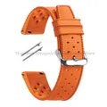 Bracelet silicone Tropic 18 à 22 mm à dégagement rapide – Couleur du bracelet Orange-Silver