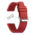 Bracelet silicone Tropic 18 à 22 mm à dégagement rapide – Couleur du bracelet Red-Silver