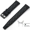 Bracelet silicone Tropic 18 à 22 mm – Couleur du bracelet Black Black