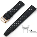Bracelet silicone Tropic 18 à 22 mm – Couleur du bracelet Black Rose Gold