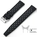 Bracelet silicone Tropic 18 à 22 mm – Couleur du bracelet Black Silver