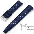 Bracelet silicone Tropic 18 à 22 mm – Couleur du bracelet Blue Silver