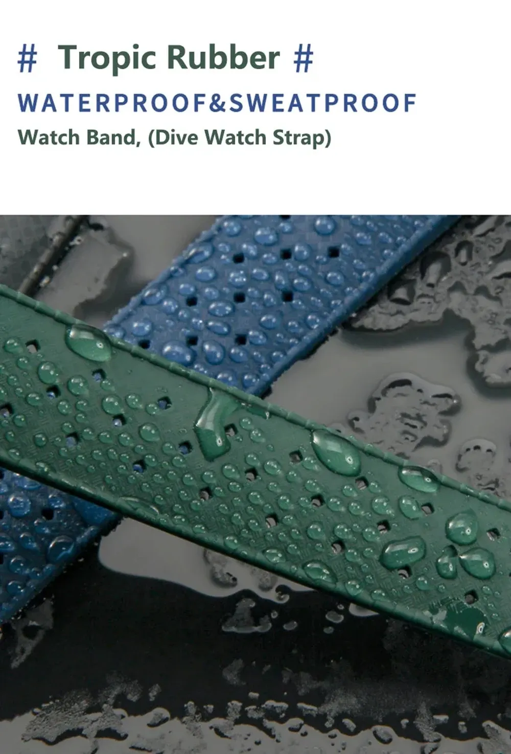 Bracelet silicone Tropic 18 à 22 mm