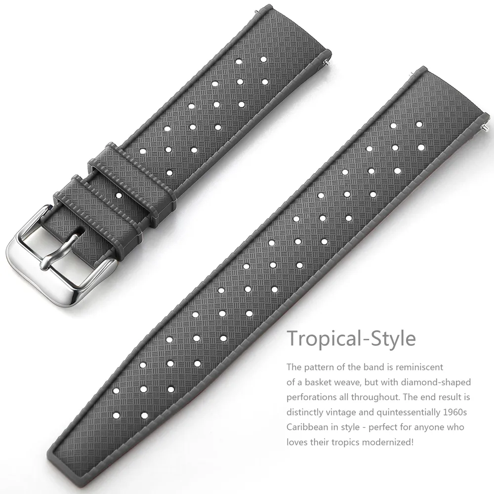Bracelet silicone Tropic 18 à 22 mm
