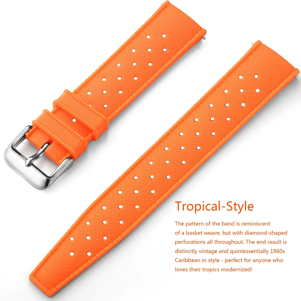 Bracelet silicone Tropic 18 à 22 mm