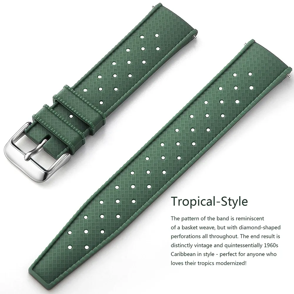 Bracelet silicone Tropic 18 à 22 mm