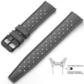 Bracelet silicone Tropic 18 à 22 mm – Couleur du bracelet Gray Black