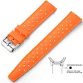 Bracelet silicone Tropic 18 à 22 mm – Couleur du bracelet Orange Silver