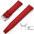 Bracelet silicone Tropic 18 à 22 mm – Couleur du bracelet Red Silver