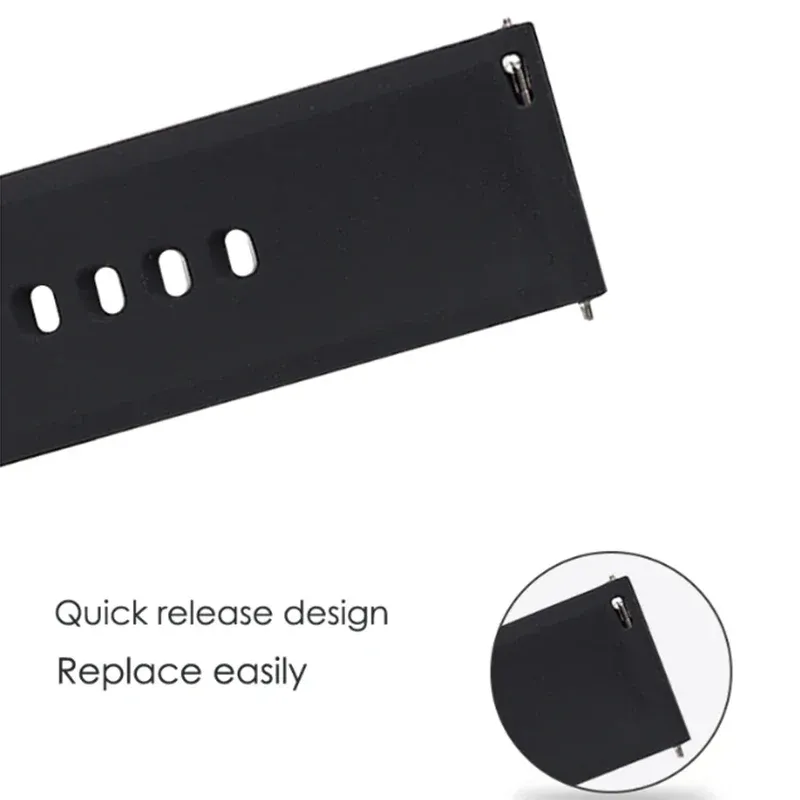 Bracelet silicone universel 20 à 22 mm