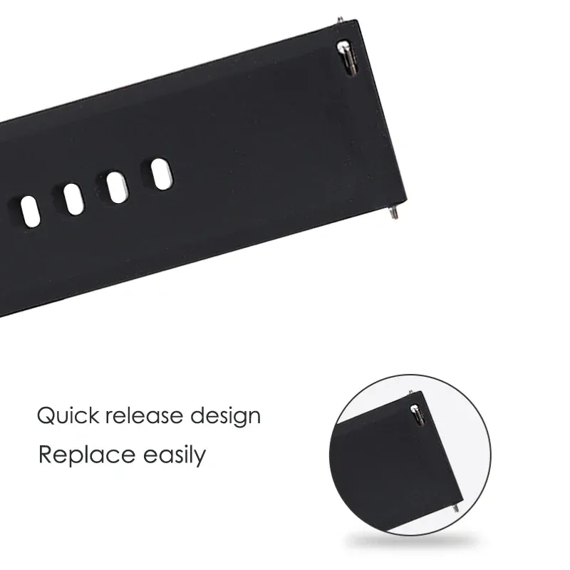 Bracelet silicone universel 20 et 22 mm