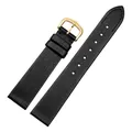 Bracelet soie cuir 16 mm interface plate universel – Couleur du bracelet Black-Gold