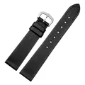 Bracelet soie cuir 16 mm interface plate universel – Couleur du bracelet Black-Silver