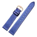 Bracelet soie cuir 16 mm interface plate universel – Couleur du bracelet Blue-Rose gold
