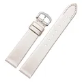 Bracelet soie cuir 16 mm interface plate universel – Couleur du bracelet Champagne-Silver
