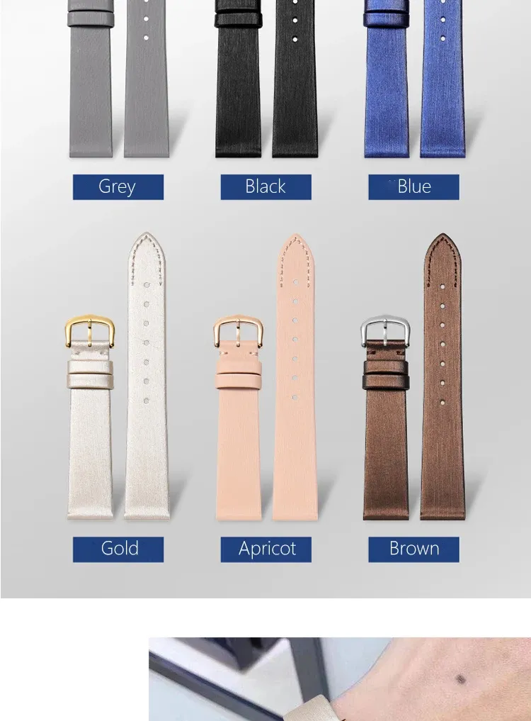 Bracelet soie cuir 16 mm interface plate universel
