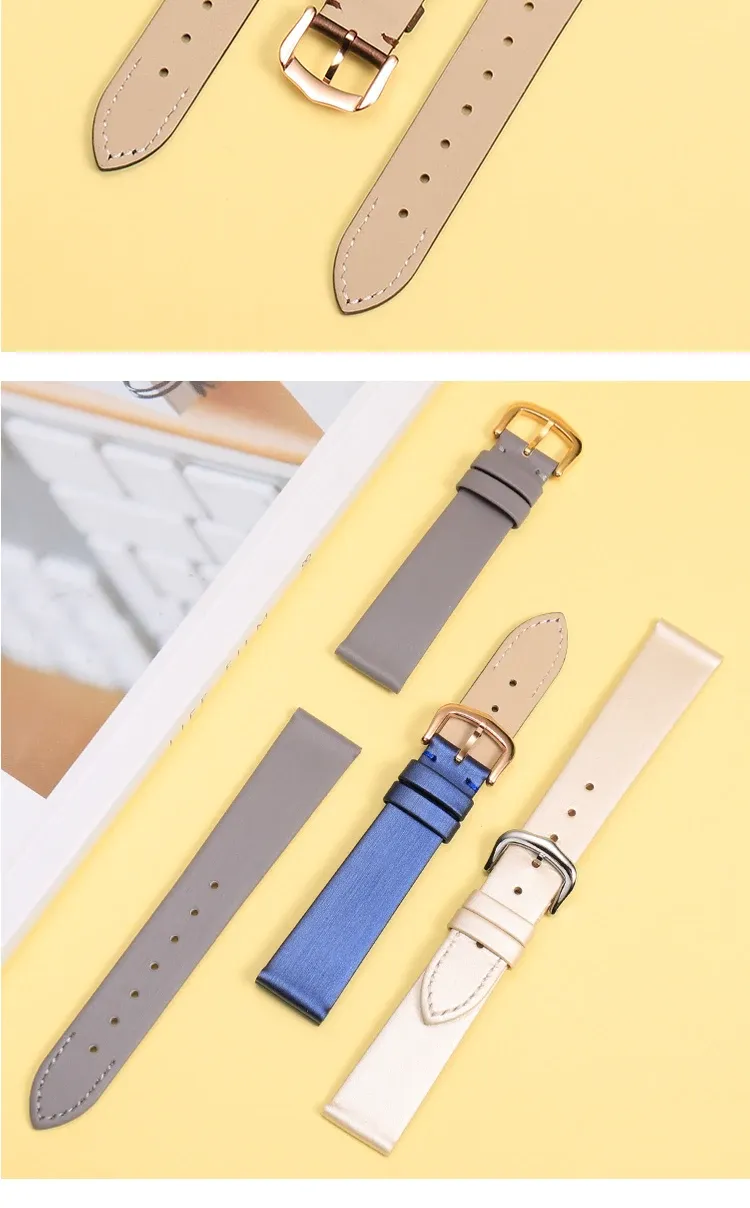 Bracelet soie cuir 16 mm interface plate universel