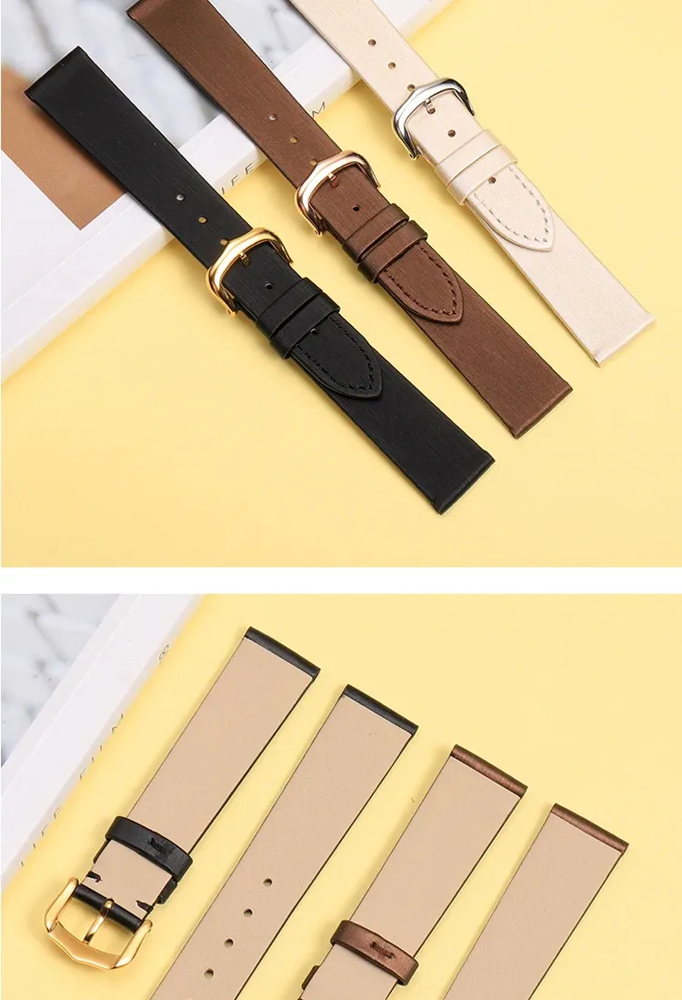 Bracelet soie cuir 16 mm interface plate universel